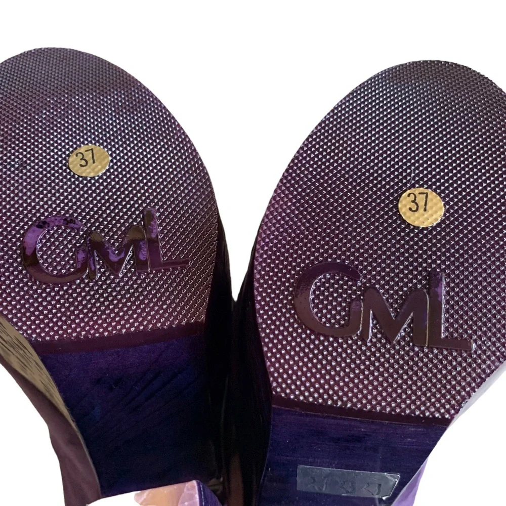 GIANMARCO LORENZI PURPLE SUEDE PLATFORM WEDGE